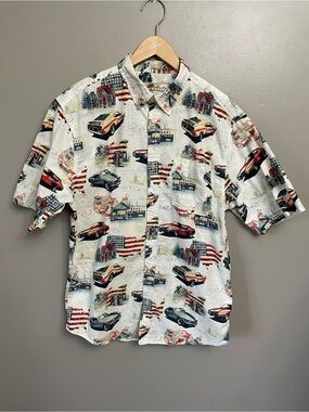 Joe Marlin Mustang America shirt Large cotton USA Hawaiian shirt